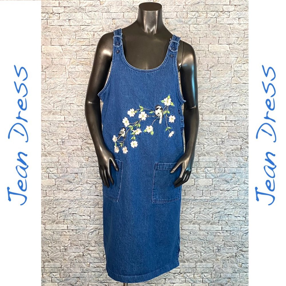 Floral Front Jean Dress